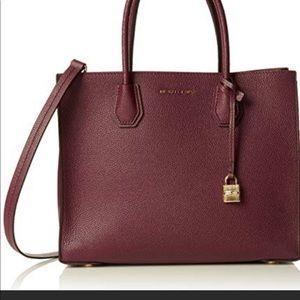 Michael Kors Small Mercer Satchel Crossbody Plum